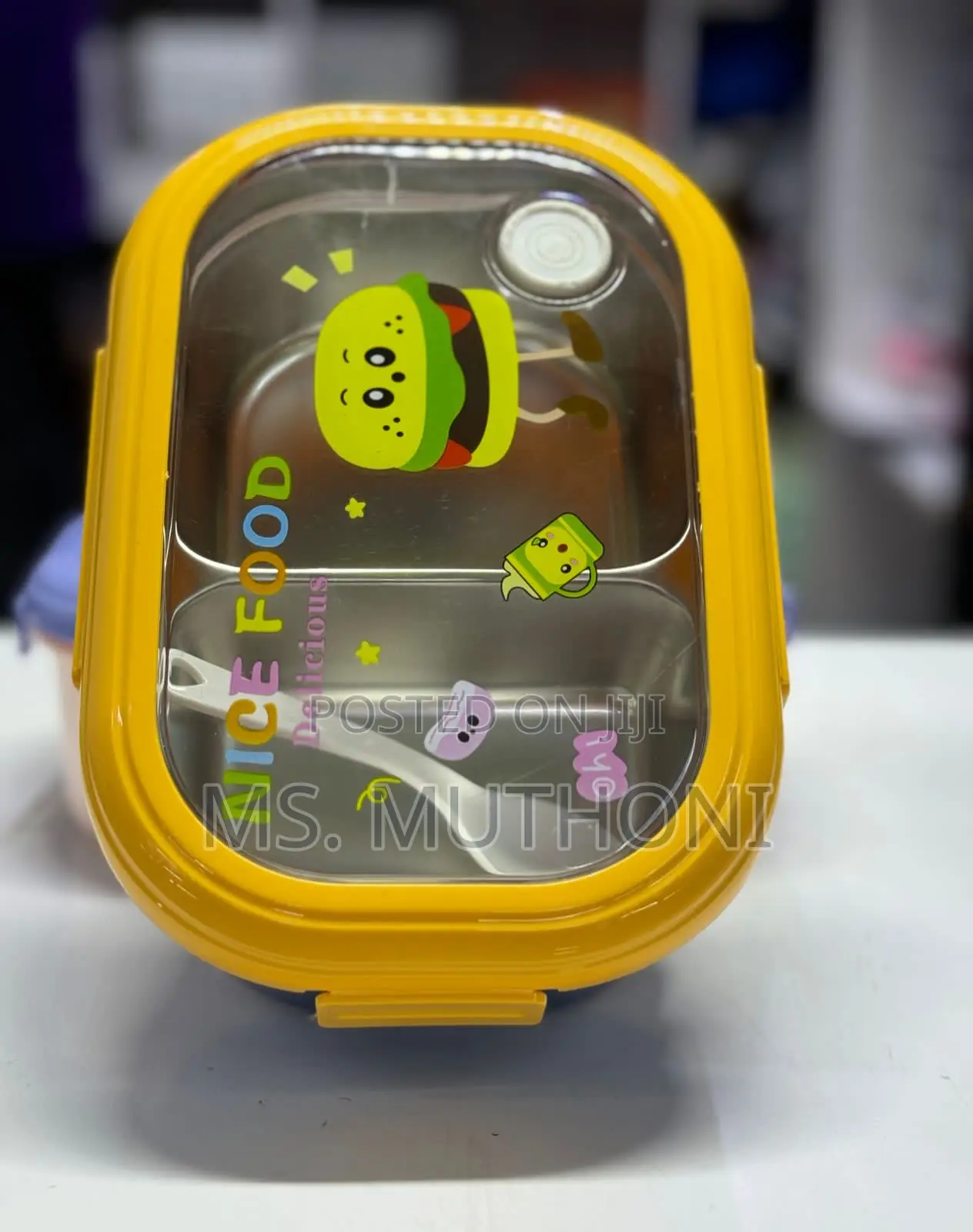1000 Ml Multicolor Bento Lunch Box With 2 Compartmen