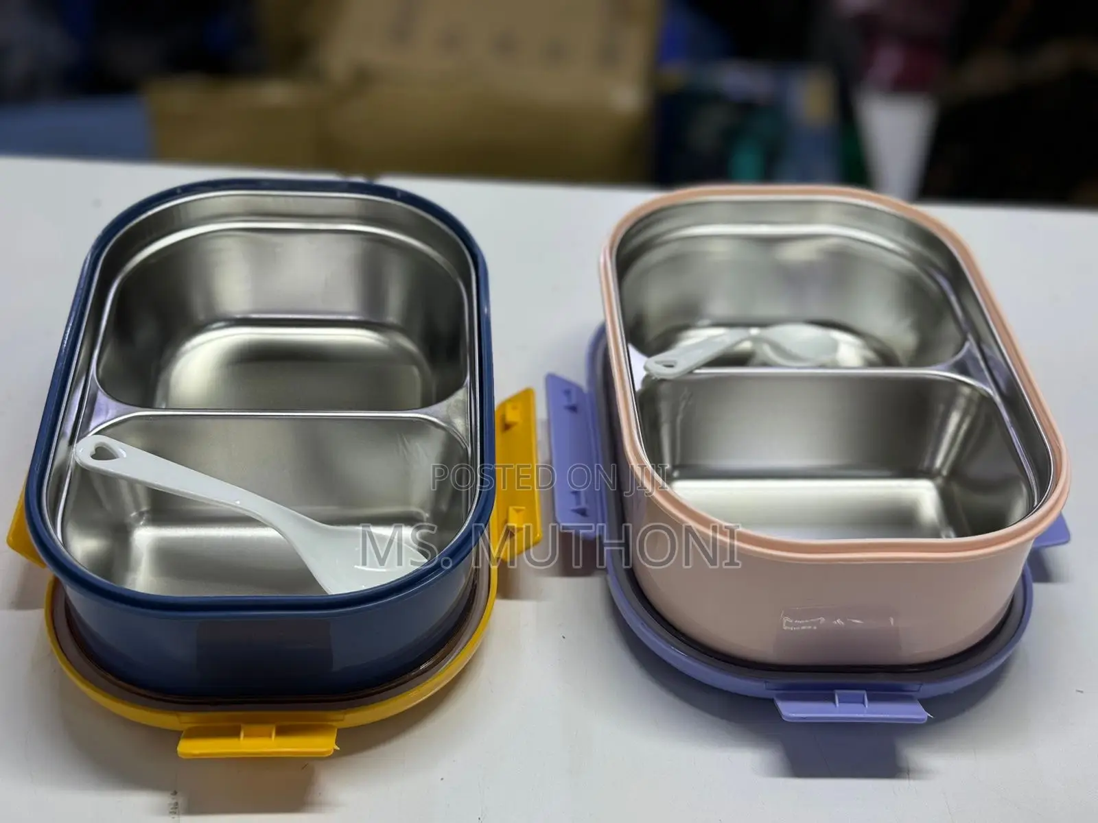 1000 Ml Multicolor Bento Lunch Box With 2 Compartmen