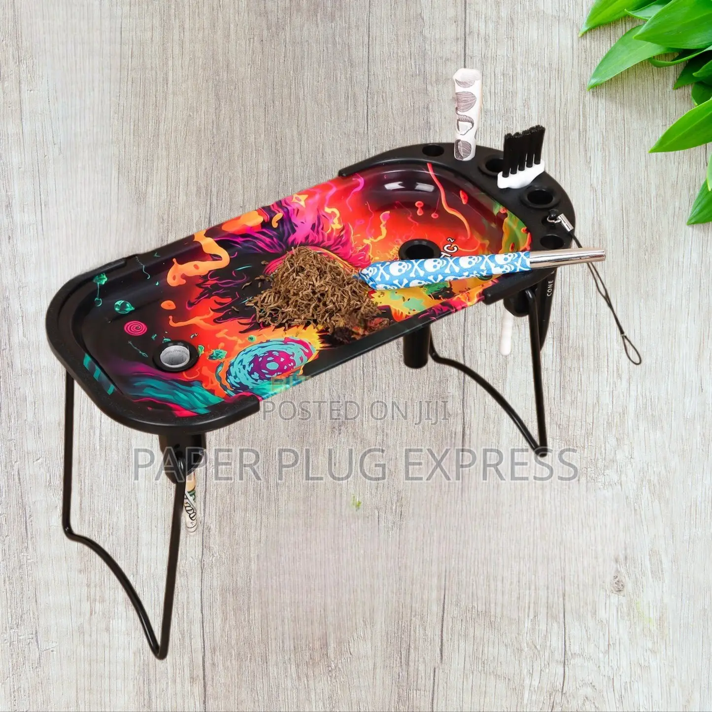 Foldable Metallic Rolling Console With Cone Holder Gift Set