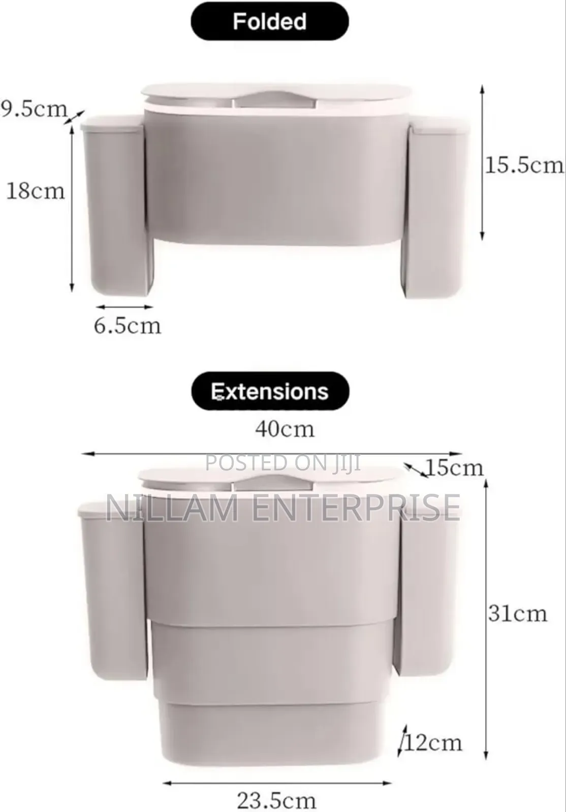 Foldable Kitchen Hanging Dustbin With 2 Trash Bags Cans