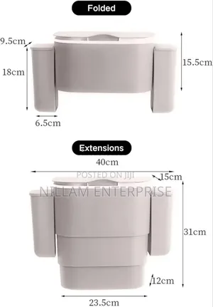 Foldable Kitchen Hanging Dustbin With 2 Trash Bags Cans