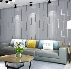 Grey Brick Flocking Wallpaper