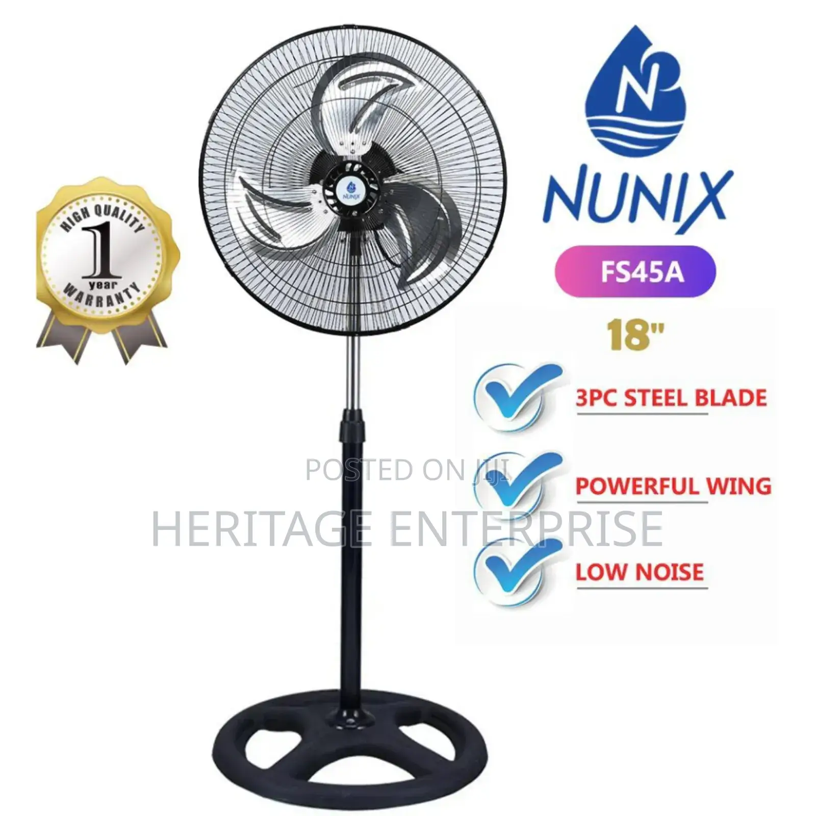 Free Standing Fan Steel Blade 18"