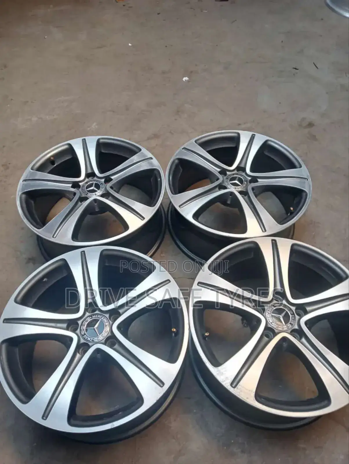 18 Inch Mercedes Benz Original Rims Black Silver Set