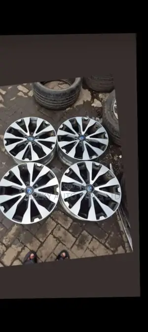 18 Inch Subaru Original Rims Black Silver Set