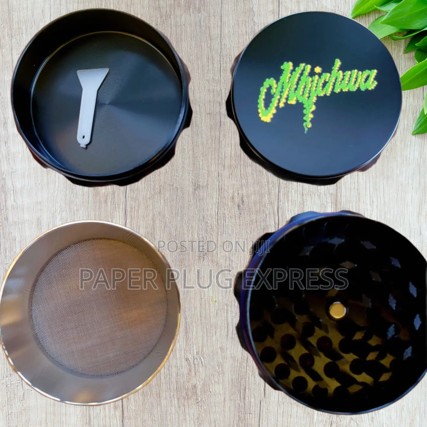 MBICHWA Metallic Four Layer Grinder With Grip 69mm - Black