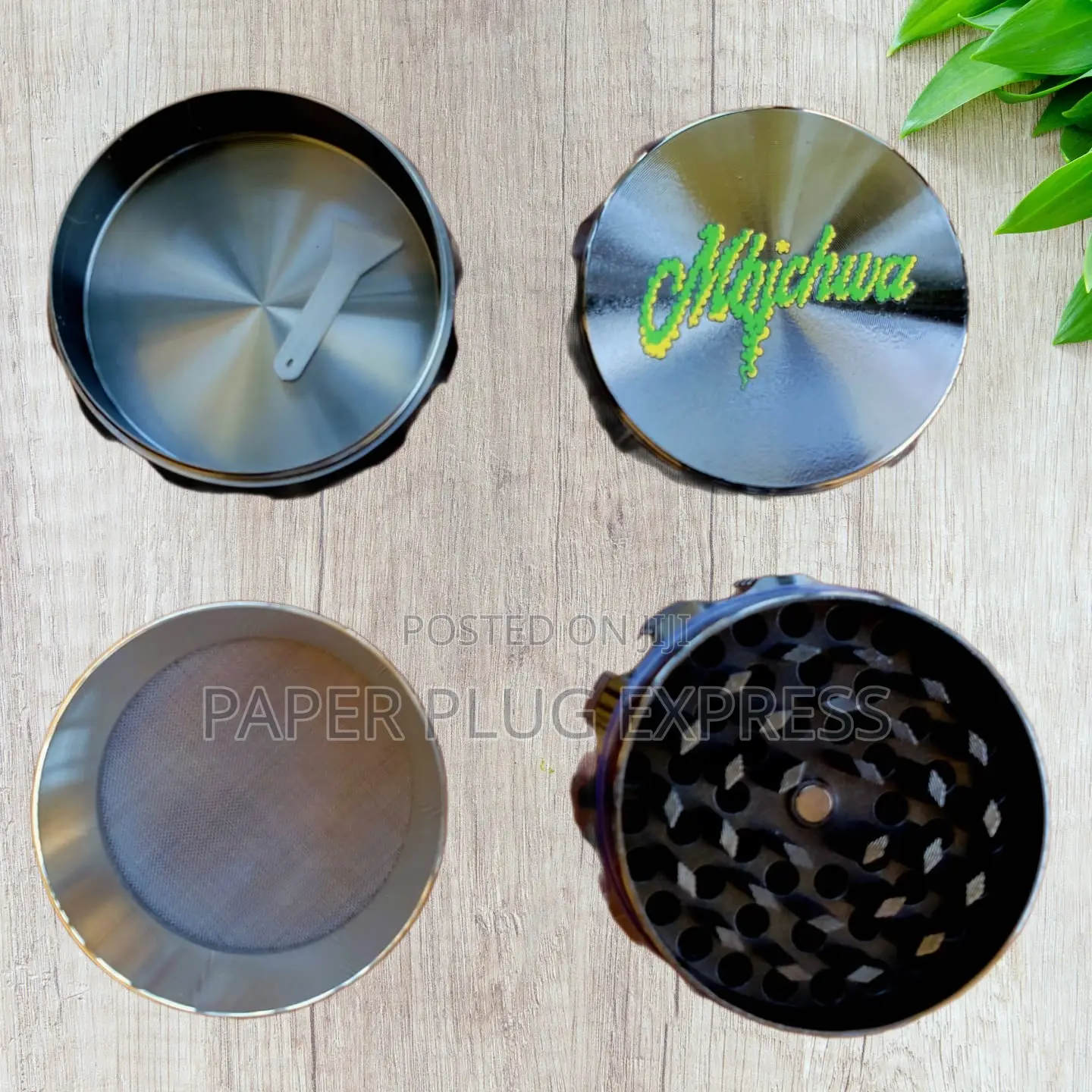 MBICHWA Metallic Four Layer Grinder With Grip 69mm - Black