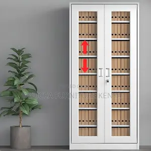 Cabinets:2-Glass Door Storage Cabinet With Changeable Shelf