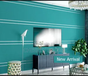 Striped Vibrant Blue Wallpaper