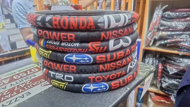 Hobfa Leather Steering Wheel Covers in Black - main view