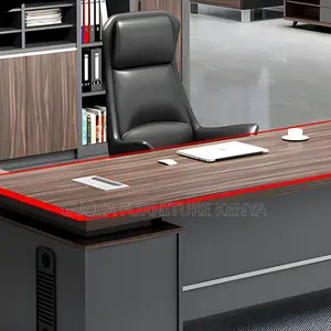 Office Tables:160cm Modern Secure Brown Wood Office Desk