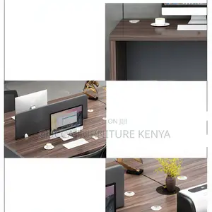 Office Tables:160cm Modern Secure Brown Wood Office Desk