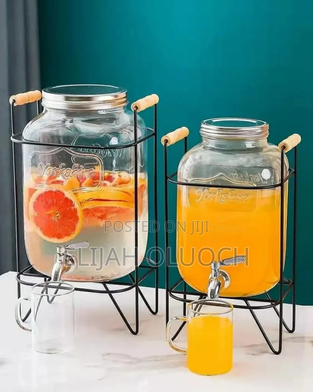 Glass Dispenser With Metallic Stand*