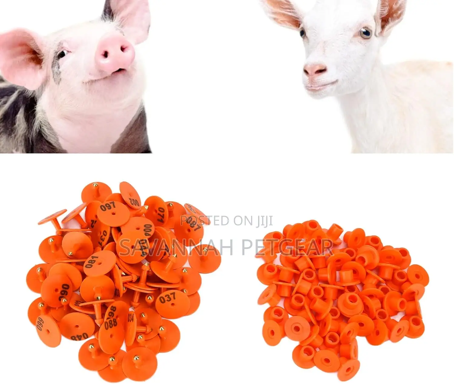 Pig Round Ear Tag, 001-100 Numbers Livestock Ear Tag -100pcs