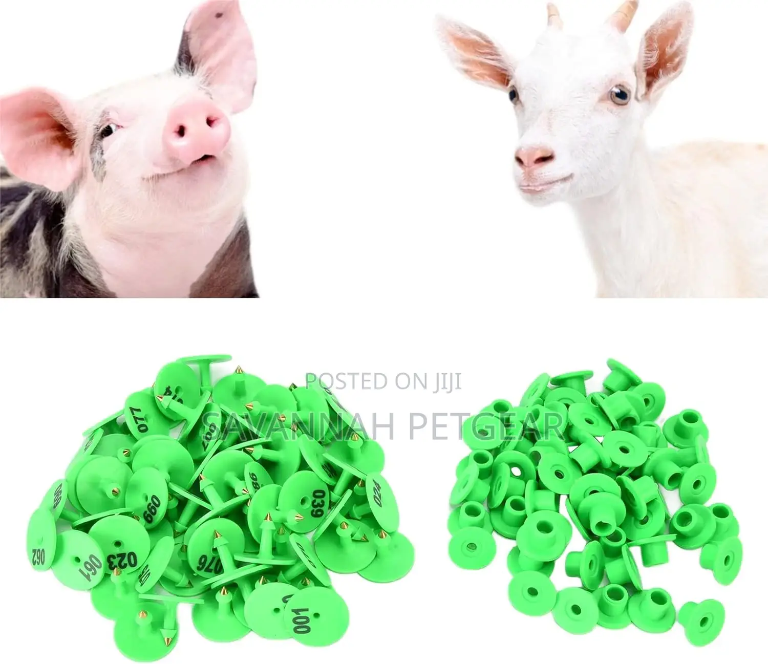 Pig Round Ear Tag, 001-100 Numbered Dog Ear Marker -100 PCS