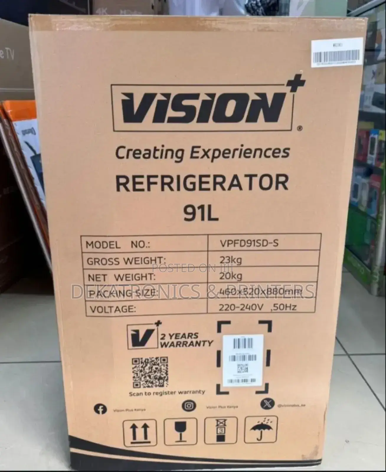 Vision Plus 91litres Fridge VPFD91SD-S