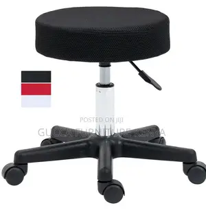 Home: Black Swivel Adjustable Salon Stool