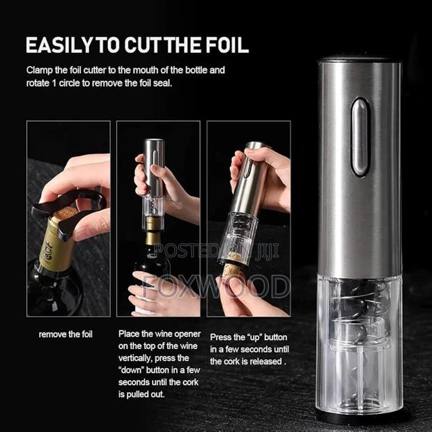 *Electric Wine Bottle Opener With Foil Cutter - thumbnail 4
