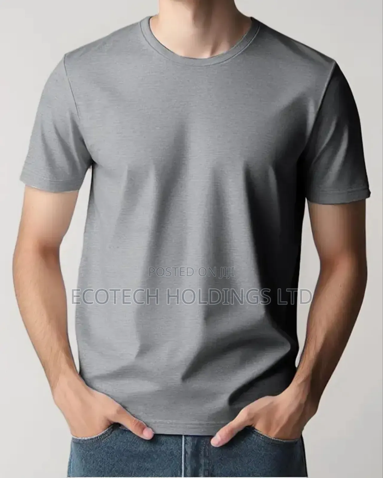 Vintage Gray Round Neck T Shirt Yg4rd