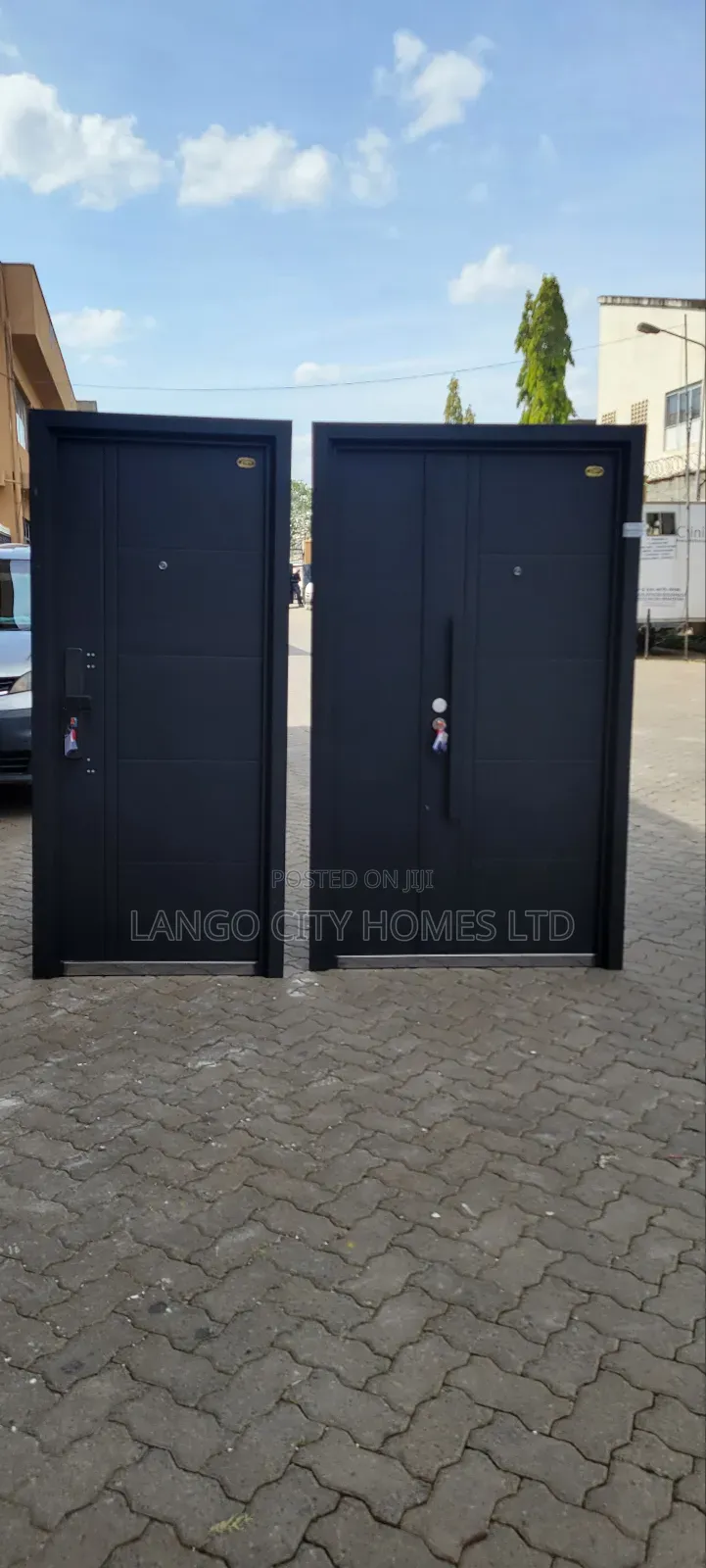 Black 2100 Height Steel Doors - Imported