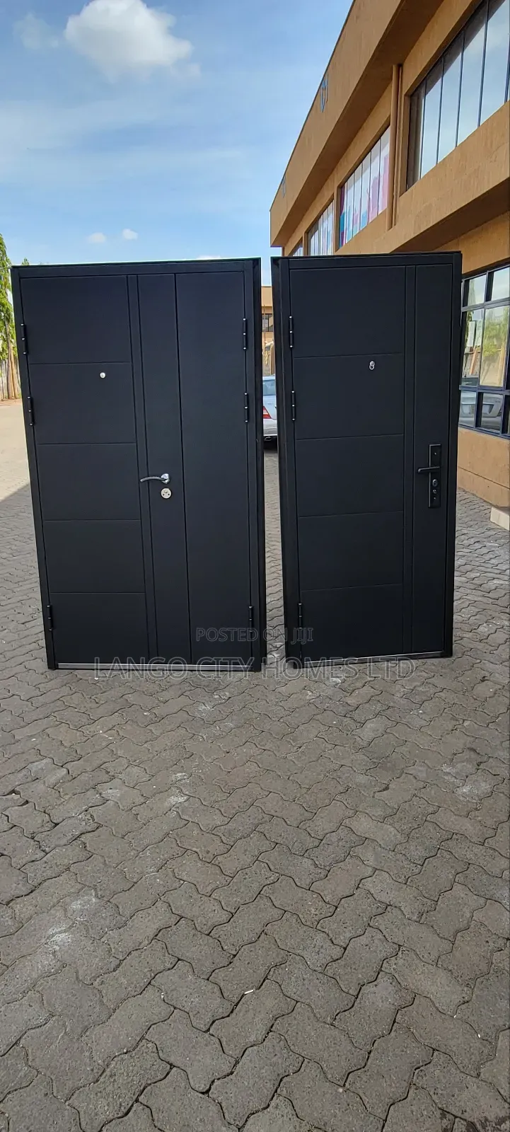 Black 2100 Height Steel Doors - Imported