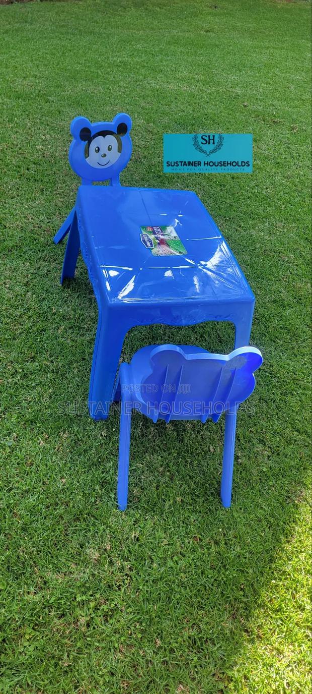 Plastic Chairs With A Table Set - main view