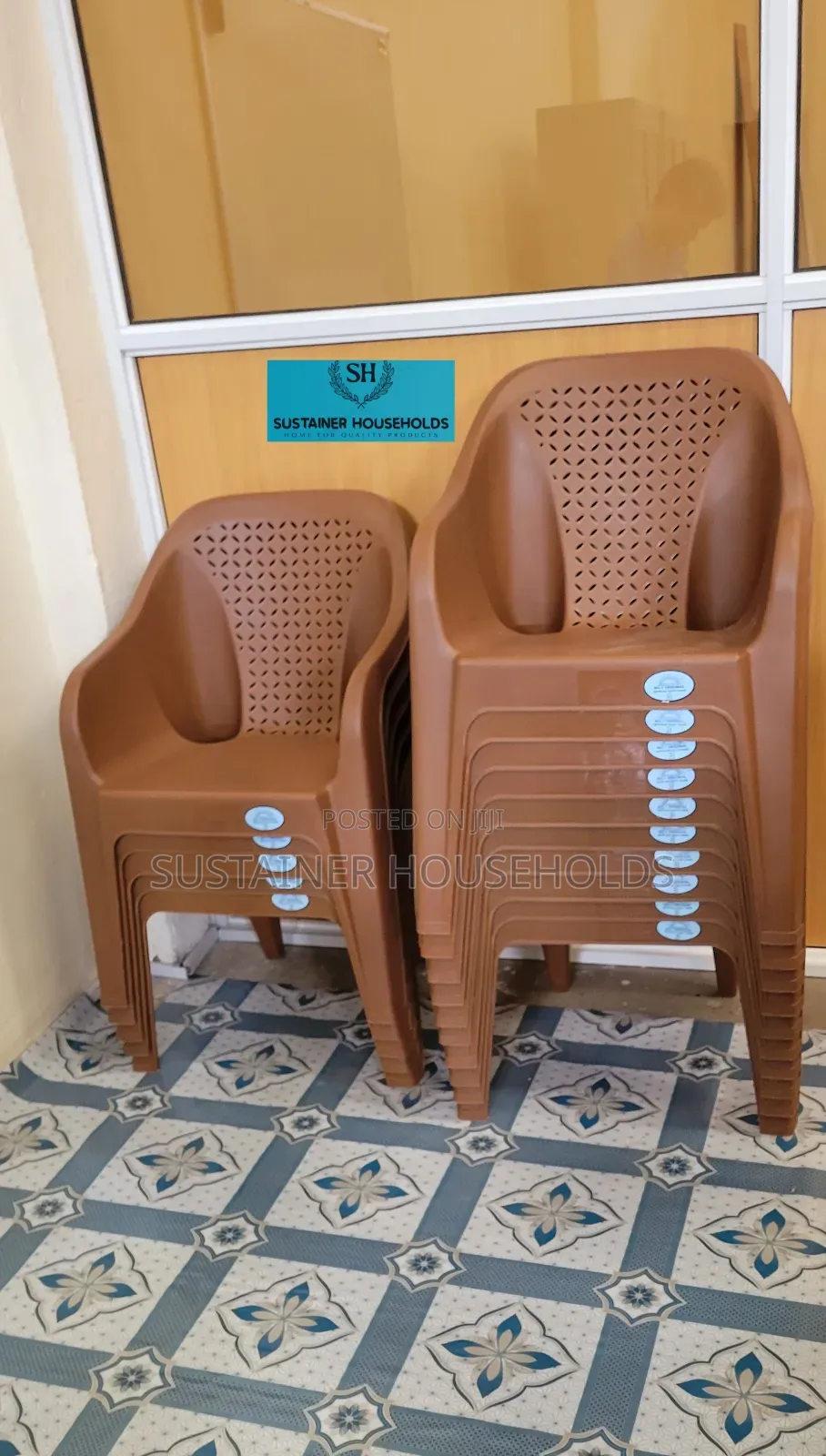 Original Skyplast Plastic Chairs in Brown