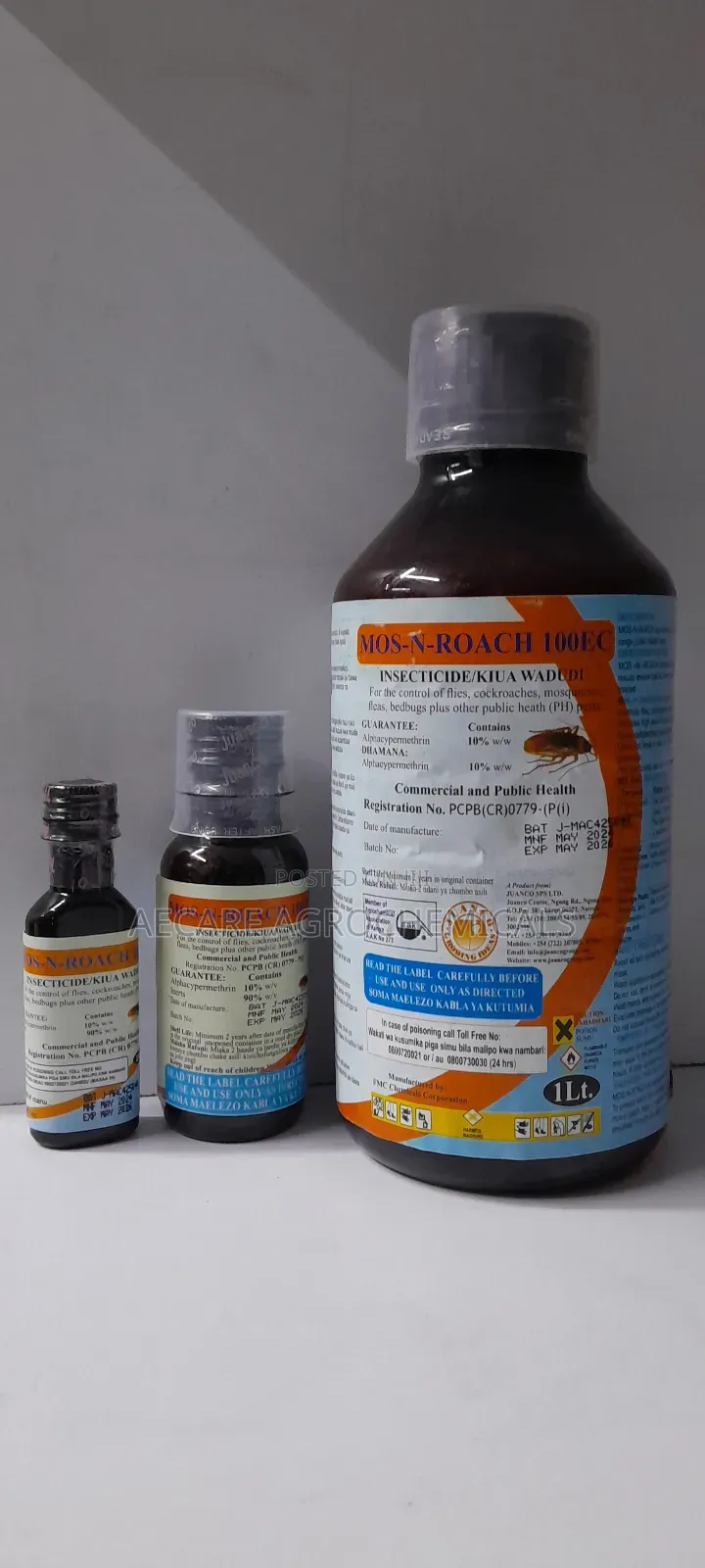 Mos-N-Roach Pesticide 100ec 20ml, 100ml and 1 LITRE