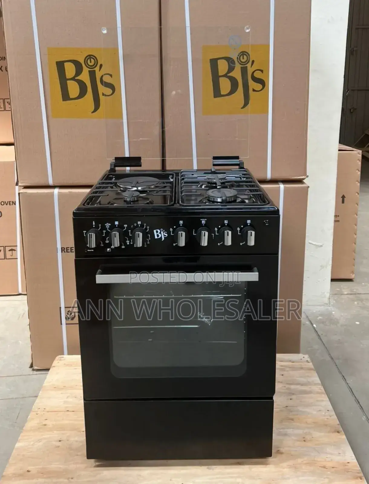 BJS 60 by 60 Standing Cooker, Black,Silver,Grey