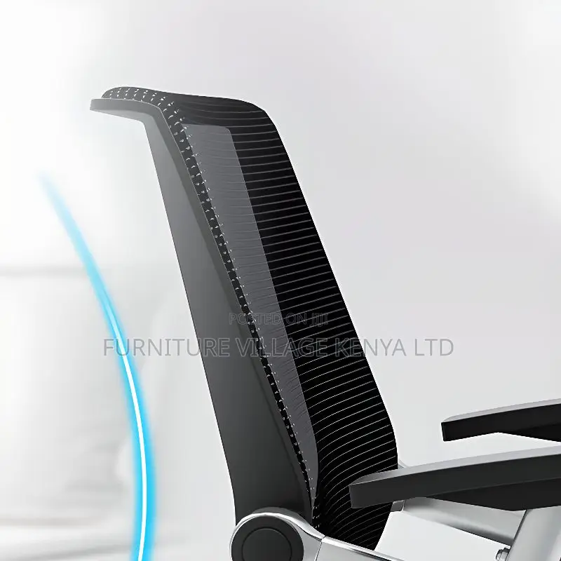 Modern Simple Blue Cloth Chair With Desk Attached,