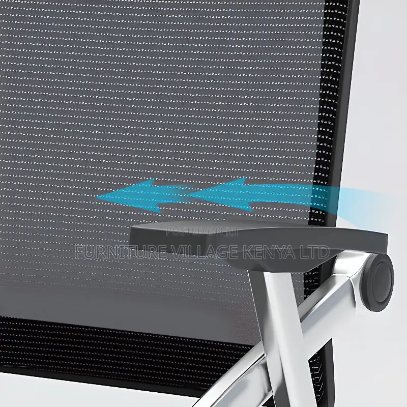 Modern Simple Blue Cloth Chair With Desk Attached,