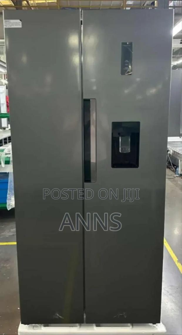 Syinix Side by Side Grey Refrigerator With Dispenser