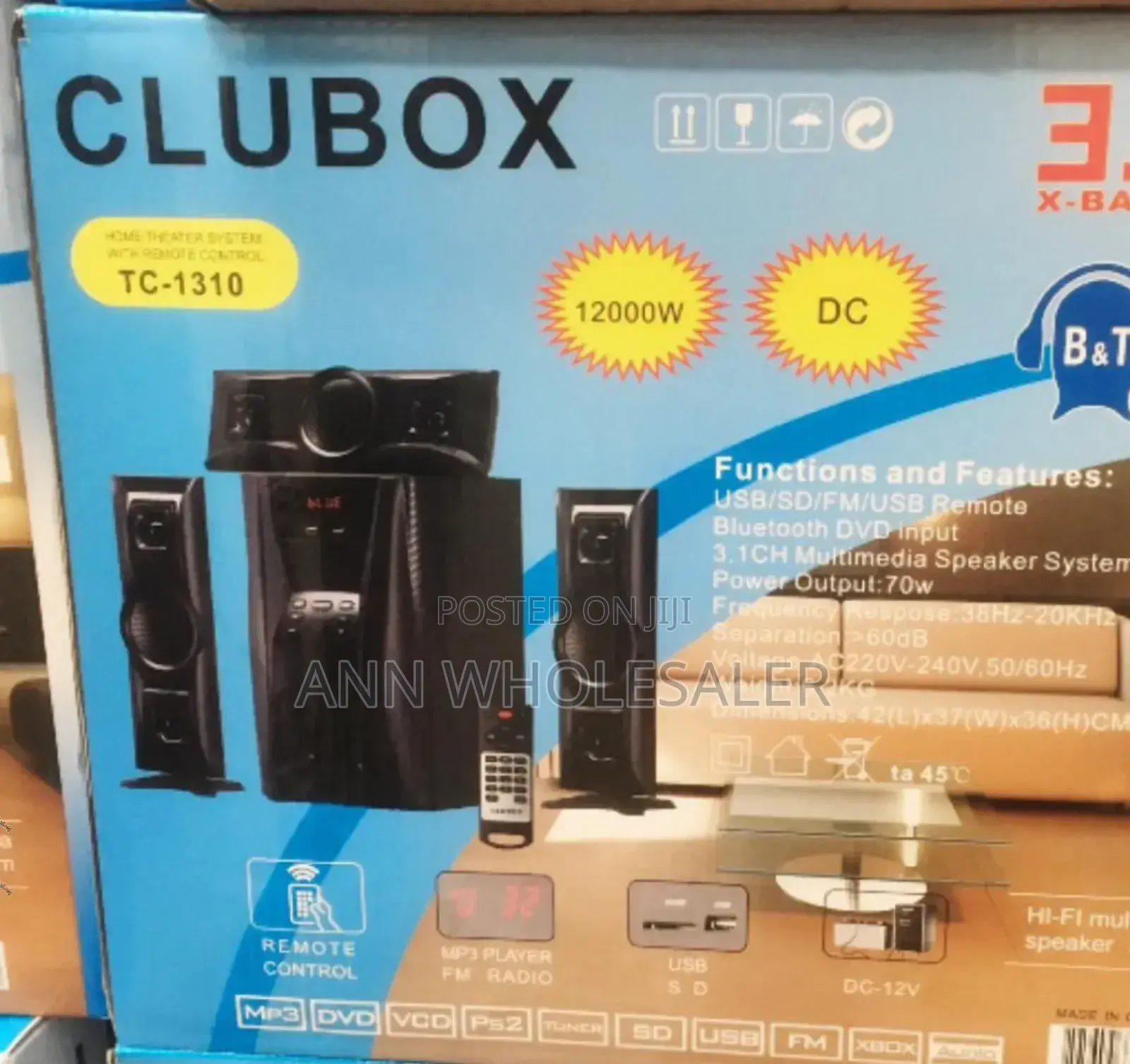3.1ch Clubox 12000 Watts Home Theater Woofer System C