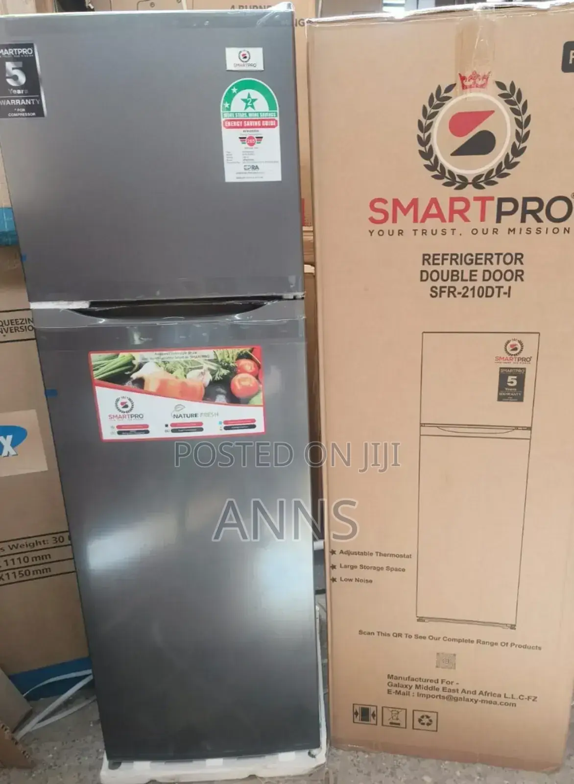 Smart Pro 168litres Silver Double Door Fridge