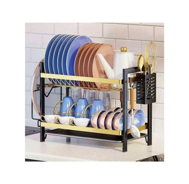 Dish Rack 2 Layered Advanced New Model With Gold and Black
