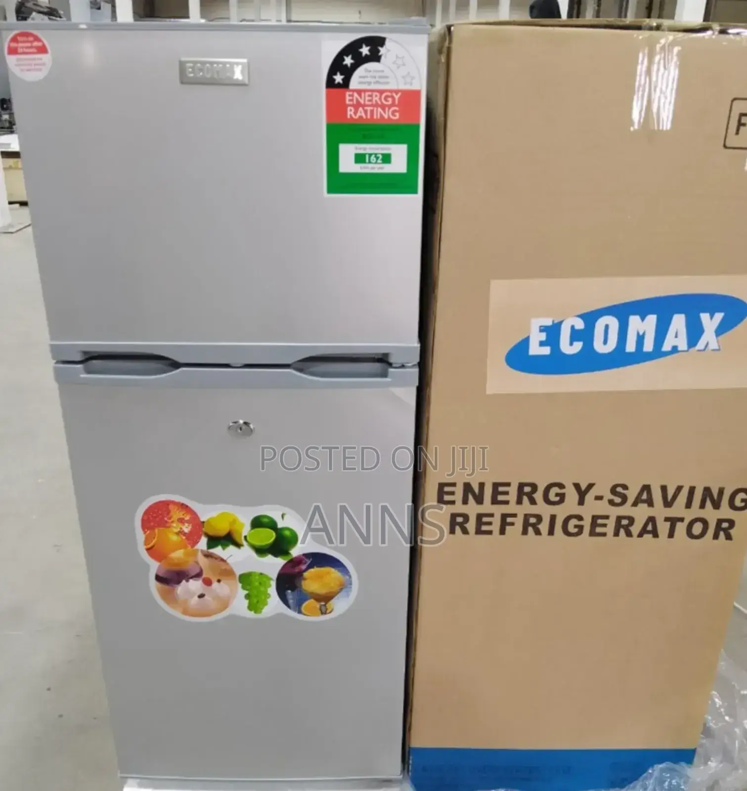 Ecomax 118litres Shiny Silver Double Door Refrigerator