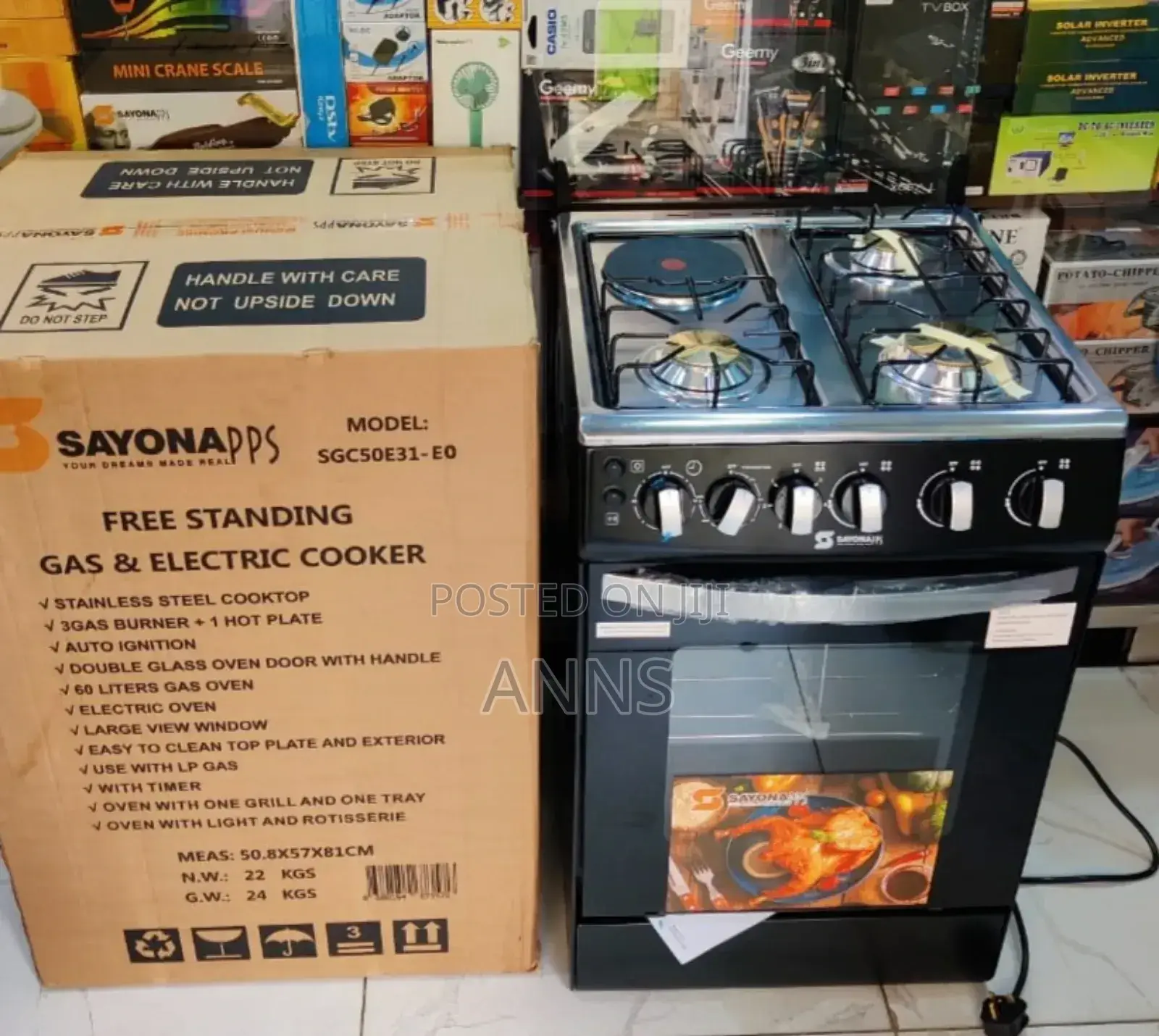 Sayona 50×55 Standing 3+1 Black Cooker