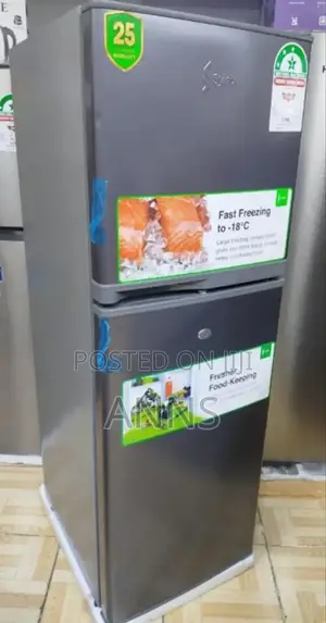 Syinix 138litres Grey Double Door With Lock Fridge