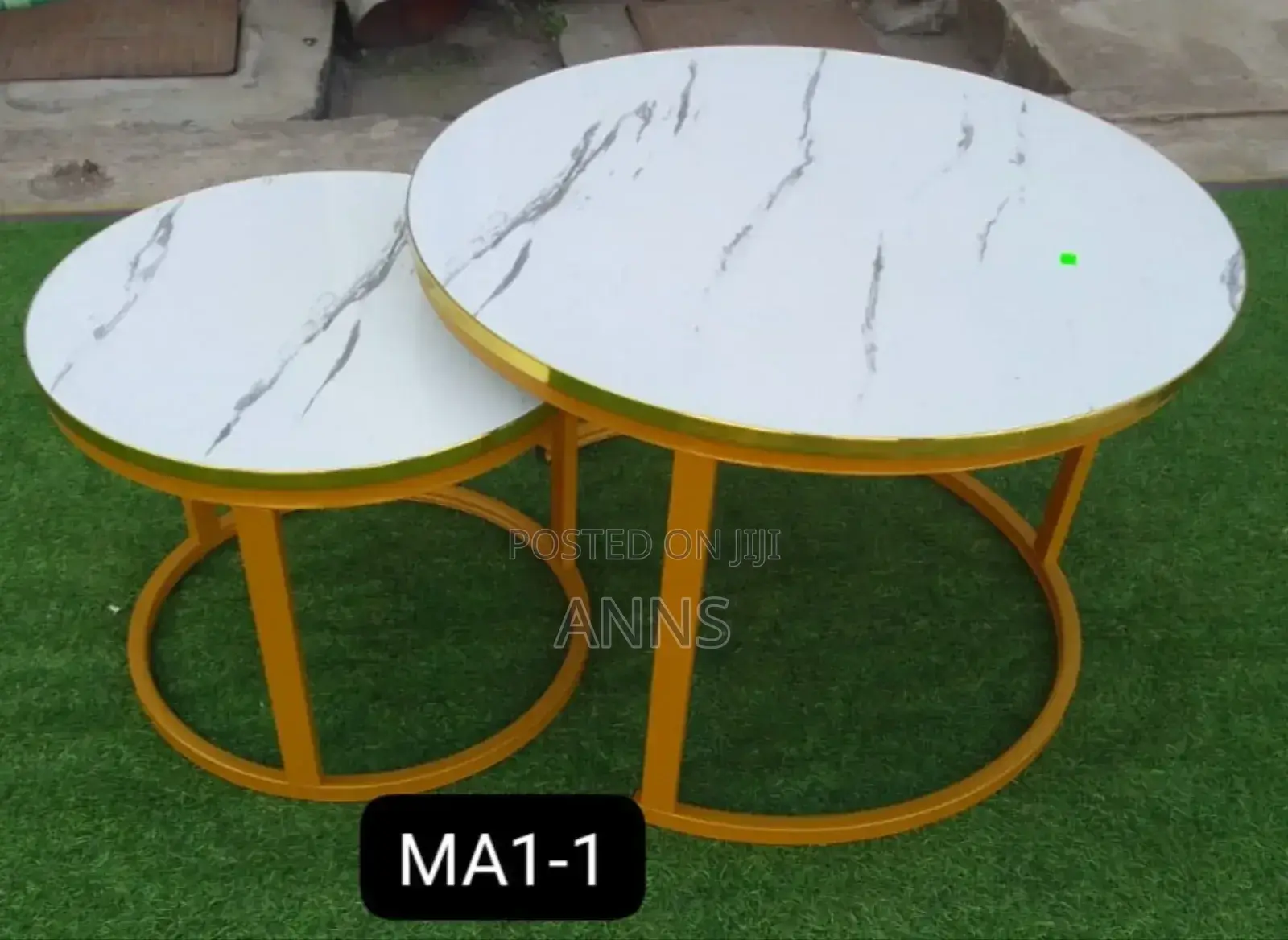 WHITE Nesting Coffee Table Marble Effect (MDF)