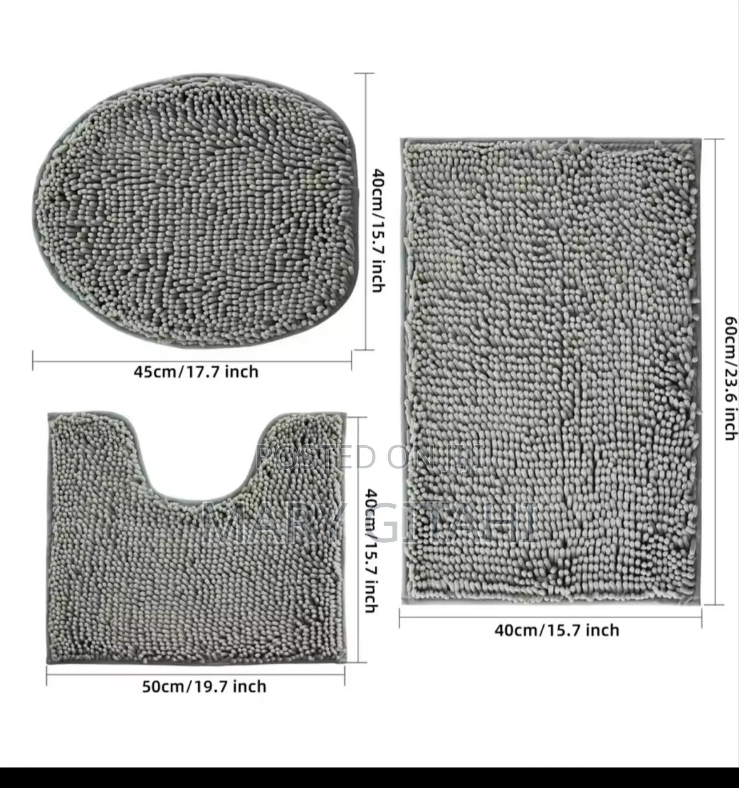 *Fluffy 3 in 1 High Quality Toilet Mats