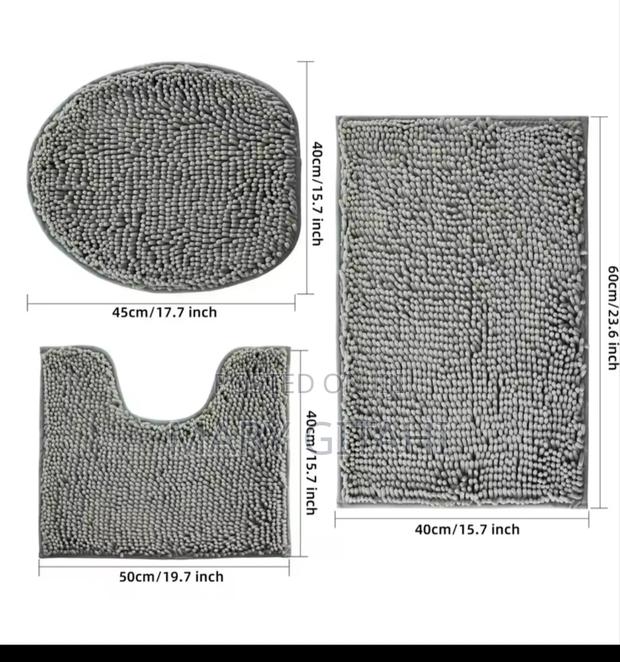 *Fluffy 3 in 1 High Quality Toilet Mats