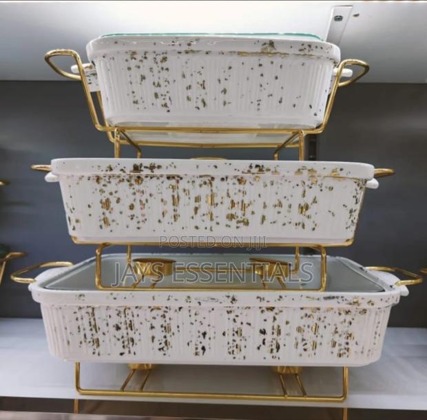 3pc Ceramic Chaffing Dishes - thumbnail 2