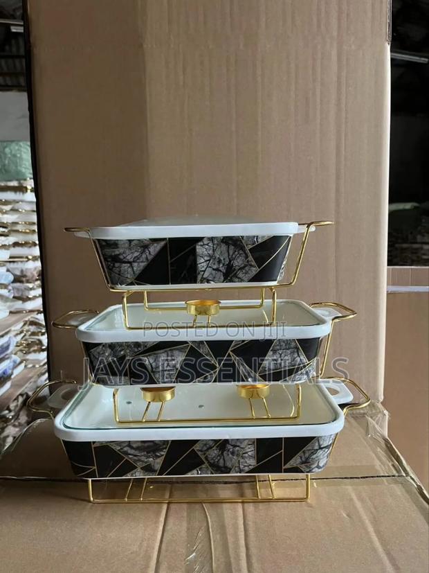 3pc Ceramic Chaffing Dishes - thumbnail 3