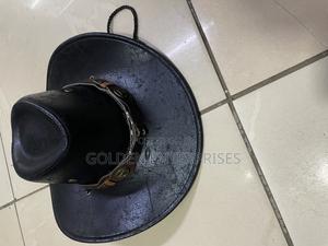Black Vintage Leather Cowboy Hat - thumbnail 2