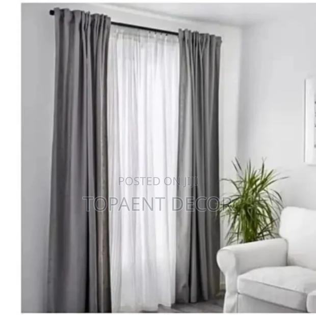 Light Grey Elegant Window Curtains and Sheers
