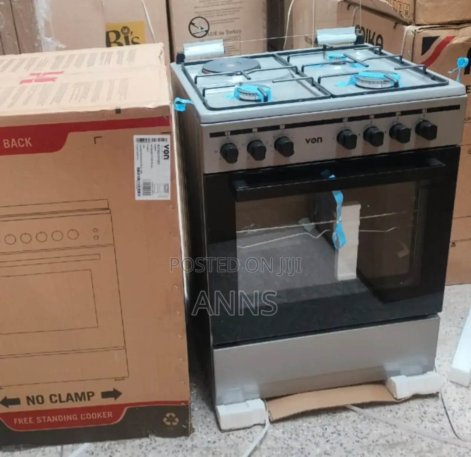 Von 60×60 Standing 3+1 Cooker With Jet Valve Rapid Hotplate