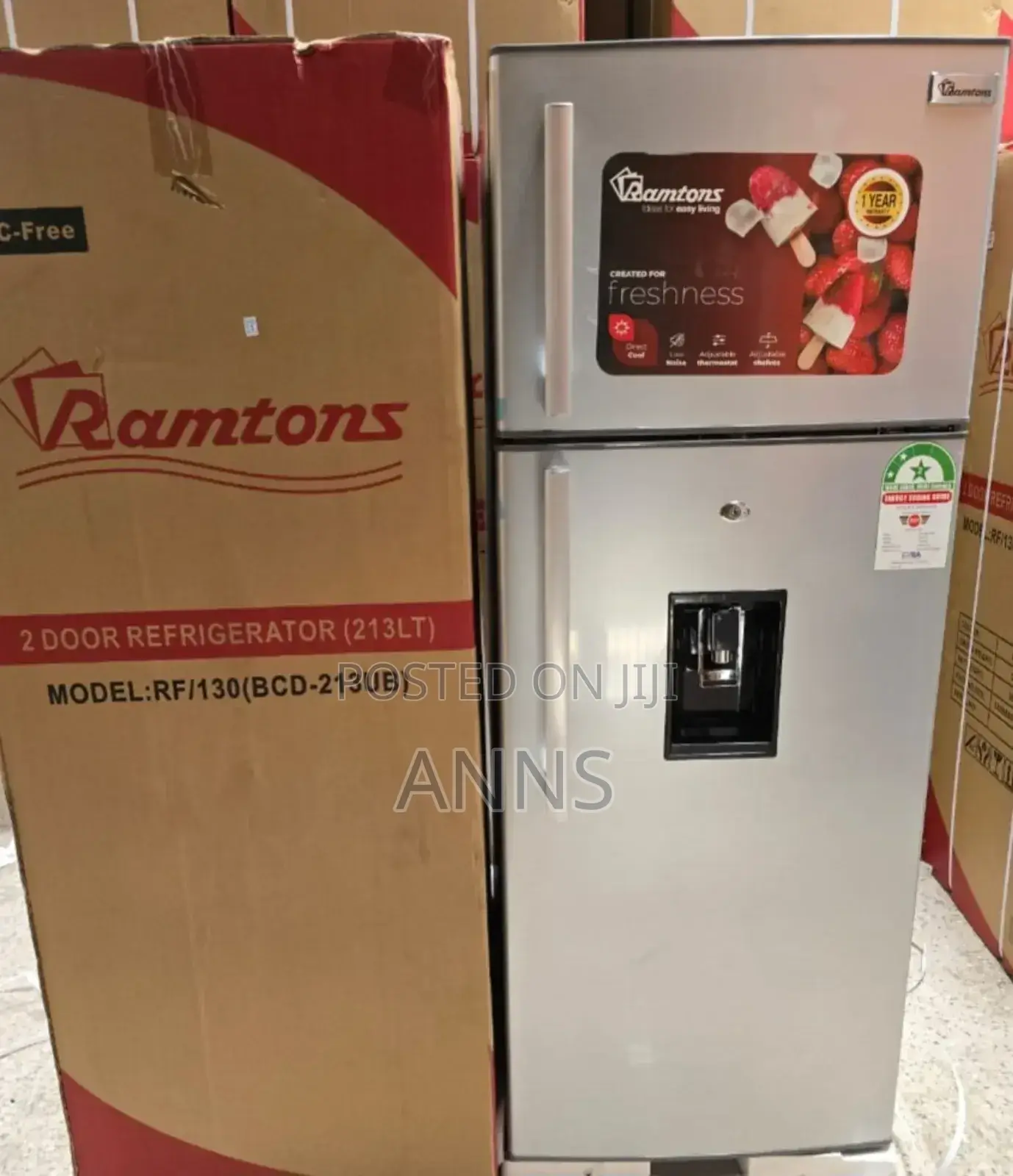Ramtons 213litres RF/130 Double Door Fridge With Dispenser