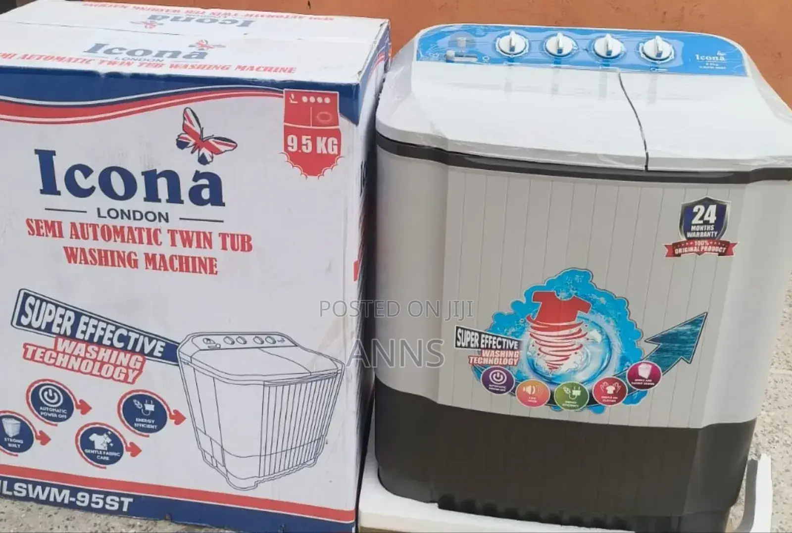 Icona 9.5kgs Twin Tub Washer / Laundry Machine