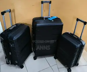 Black 3 in 1 Rubber Suitcase