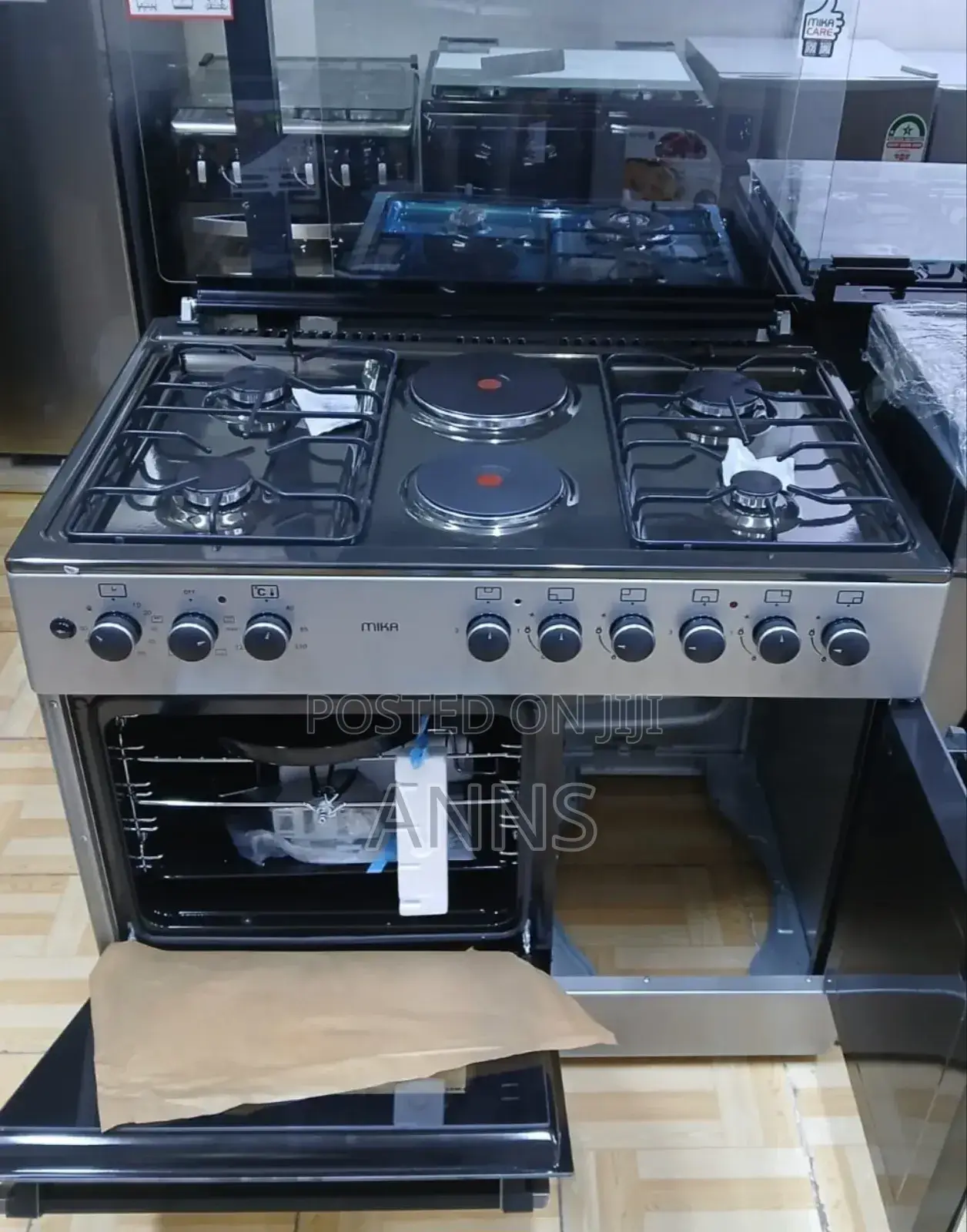 Mika 4gas+2 Electric Plate 60×90 Standing Cooker